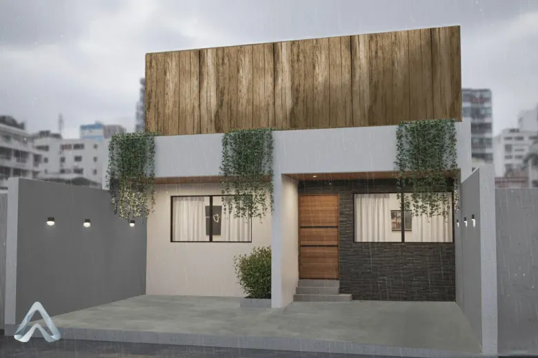 Fachada de la casa remodelada en Chapalita, Guadalajara