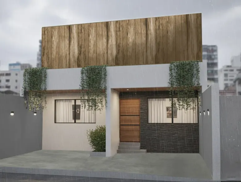 Fachada de la casa remodelada en Chapalita, Guadalajara