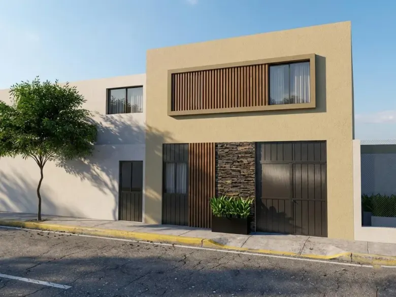 Fachada remodelada del departamento Airbnb en Las Torres, Guadalajara
