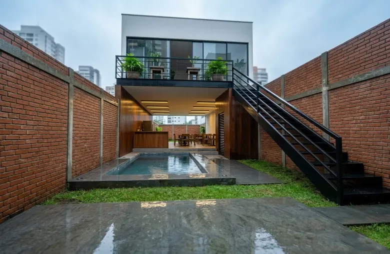 Fachada del departamento y terraza para eventos en Tonalá